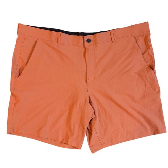 George Men's Synthetic Flat Front Shorts Orange Size 40 - Picture 1 of 7